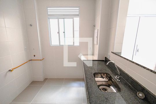 cozinha de apartamento à venda com 2 quartos, 54m² em Paquetá, Belo Horizonte