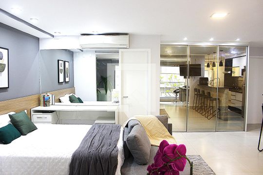 Sala - Dormitório de kitnet/studio à venda com 1 quarto, 52m² em Consolação, São Paulo