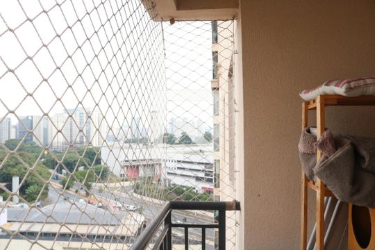 Varanda da Sala de apartamento à venda com 2 quartos, 58m² em Barra Funda, São Paulo