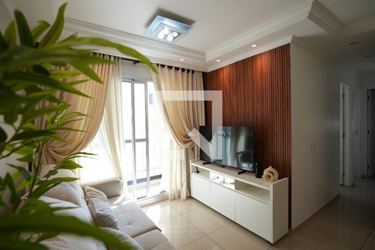 Sala de apartamento à venda com 3 quartos, 67m² em Vila Homero Thon, Santo André