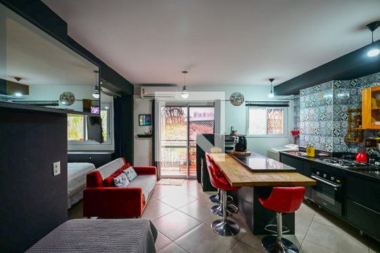 Sala de apartamento para alugar com 1 quarto, 59m² em Morumbi, São Paulo