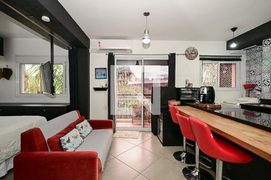 Sala de apartamento para alugar com 1 quarto, 59m² em Morumbi, São Paulo