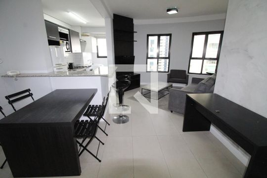 Sala de apartamento para alugar com 1 quarto, 52m² em Parque Residencial Aquarius, São José dos Campos