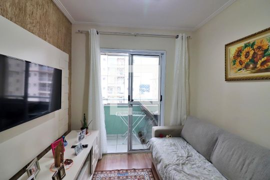 Sala  de apartamento à venda com 1 quarto, 46m² em Vila Goncalves, São Bernardo do Campo