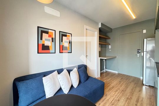 Sala/Cozinha de apartamento para alugar com 1 quarto, 26m² em Vila Olímpia, São Paulo
