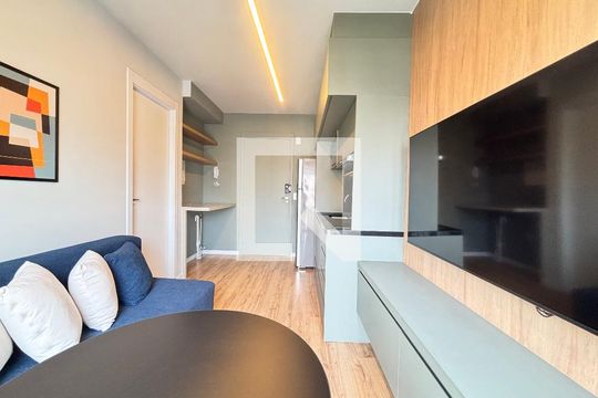 Sala/Cozinha de apartamento para alugar com 1 quarto, 26m² em Vila Olímpia, São Paulo