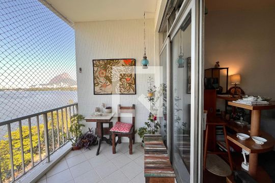 Varanda da sala  de apartamento à venda com 3 quartos, 120m² em Lagoa, Rio de Janeiro