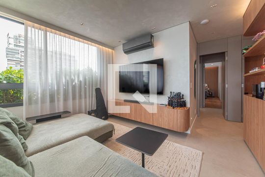 Sala de apartamento à venda com 2 quartos, 90m² em Brooklin, São Paulo