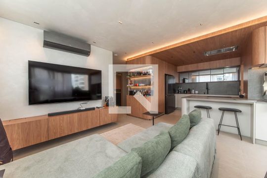 Sala de apartamento à venda com 2 quartos, 90m² em Brooklin, São Paulo