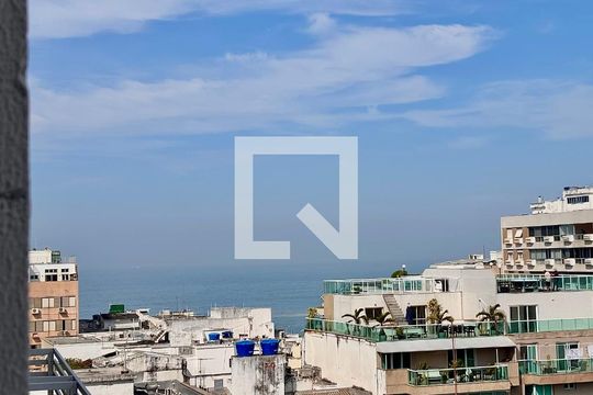 Sala - vista livre para o mar de apartamento para alugar com 2 quartos, 90m² em Leblon, Rio de Janeiro