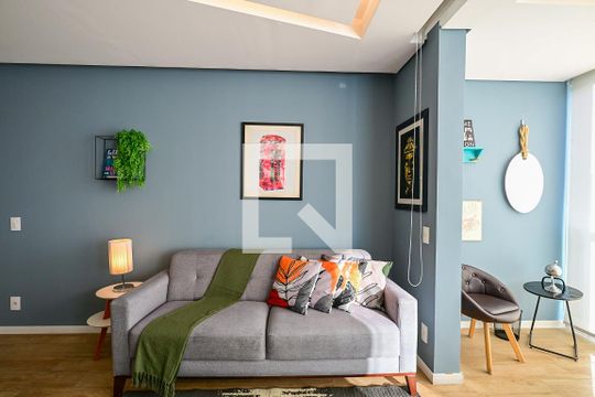 Sala de apartamento para alugar com 1 quarto, 35m² em Real Parque, São Paulo