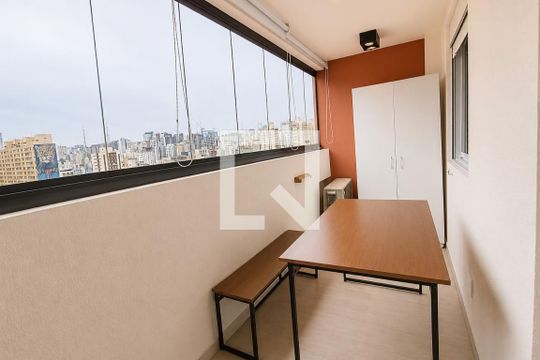 Varanda e Vista de apartamento à venda com 1 quarto, 34m² em Consolação, São Paulo