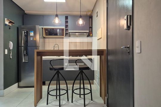 Cozinha de apartamento para alugar com 1 quarto, 27m² em Vila Butantã, São Paulo