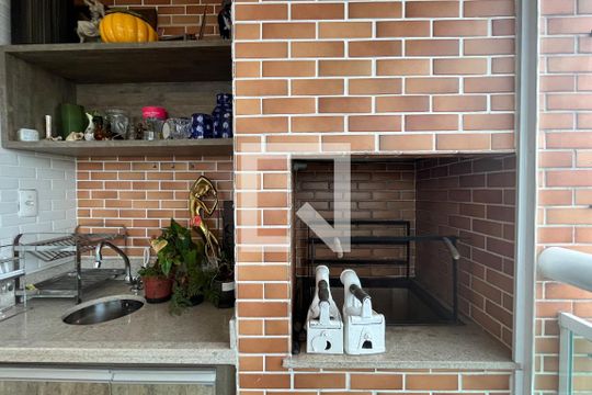 Varanda da Sala de apartamento para alugar com 3 quartos, 109m² em Gonzaga, Santos