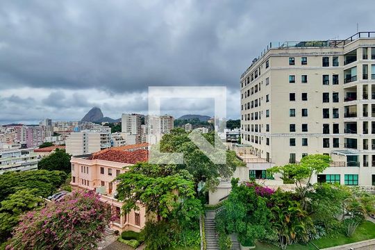 Sala - vista livre para o pão de açúcar de apartamento para alugar com 2 quartos, 100m² em Laranjeiras, Rio de Janeiro