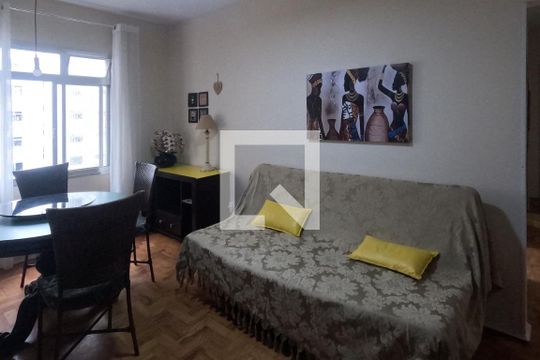 Sala de apartamento para alugar com 1 quarto, 47m² em Embaré, Santos