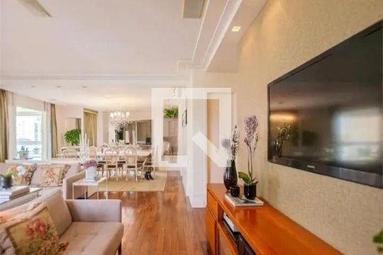 Sala de apartamento para alugar com 4 quartos, 214m² em Indianópolis, São Paulo