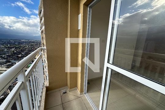 Varanda da Sala de apartamento para alugar com 2 quartos, 46m² em Parque Sao Vicente, São Vicente