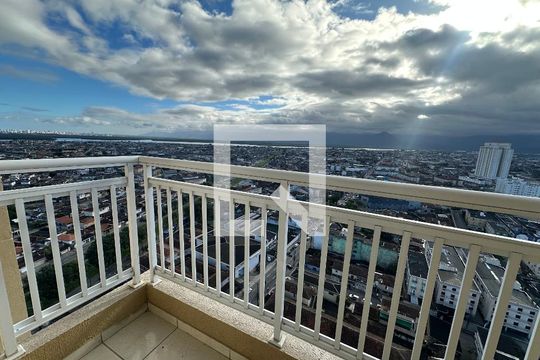 Varanda da Sala de apartamento para alugar com 2 quartos, 46m² em Parque Sao Vicente, São Vicente