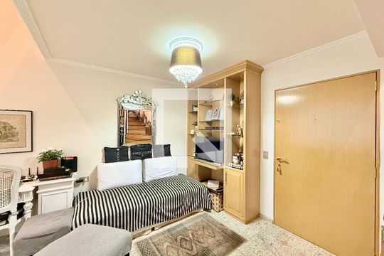 Sala  de apartamento à venda com 1 quarto, 48m² em Brooklin, São Paulo