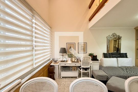 Sala  de apartamento à venda com 1 quarto, 48m² em Brooklin, São Paulo