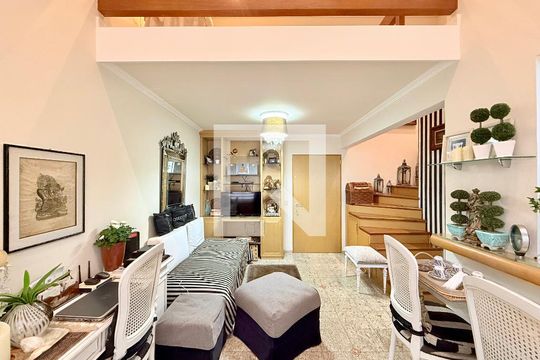 Sala  de apartamento à venda com 1 quarto, 48m² em Brooklin, São Paulo