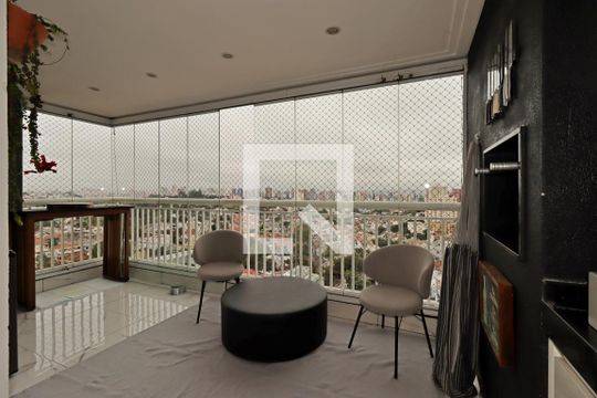 Varanda Gourmet de apartamento à venda com 2 quartos, 94m² em Vila Valparaíso, Santo André