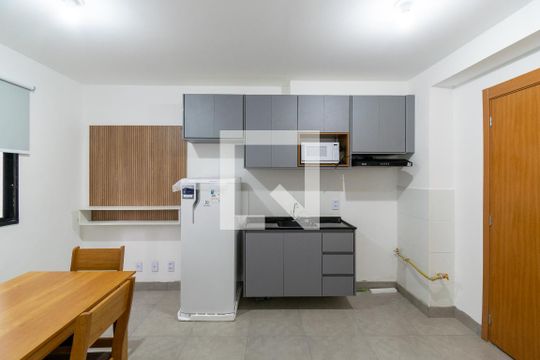 Sala/Cozinha de apartamento para alugar com 1 quarto, 27m² em Jardim Oriental, São Paulo