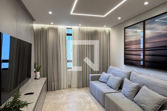 Sala de cinema de apartamento para alugar com 4 quartos, 208m² em Embaré, Santos
