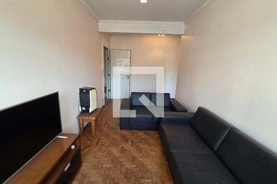 Sala de apartamento para alugar com 1 quarto, 60m² em Boqueirão, Praia Grande