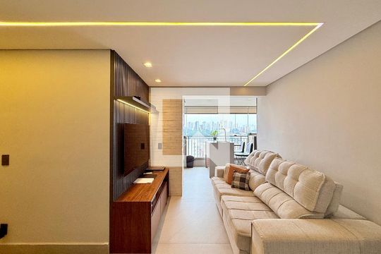 Sala de apartamento à venda com 2 quartos, 71m² em Jardim Caravelas, São Paulo