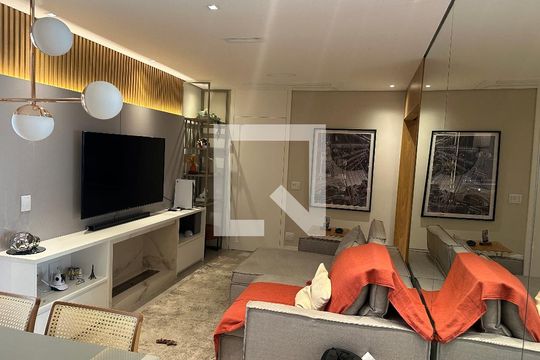 Sala de Estar de apartamento à venda com 3 quartos, 53m² em Empresarial 18 do Forte, Barueri