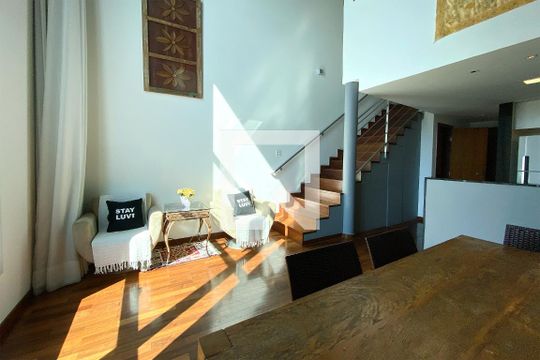 Sala de apartamento à venda com 1 quarto, 80m² em Belvedere, Belo Horizonte