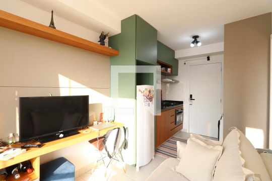 Sala/Cozinha/Área de serviço de apartamento à venda com 1 quarto, 29m² em Bom Retiro, São Paulo