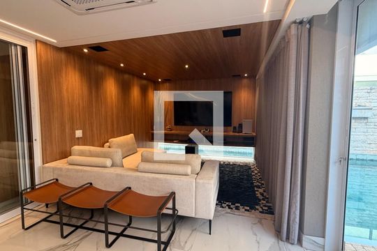Sala de TV de casa de condomínio à venda com 5 quartos, 510m² em Residencial Granville, Goiânia