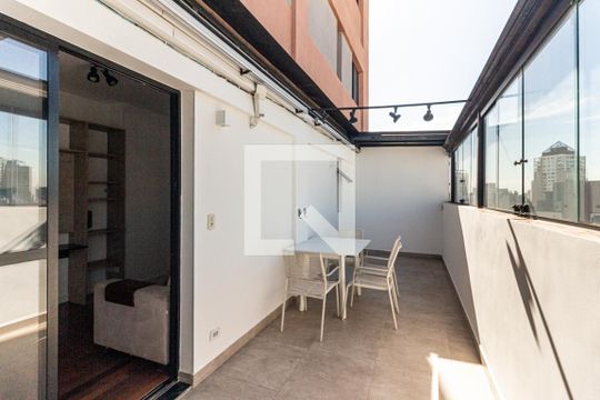 Varanda da Sala de apartamento para alugar com 1 quarto, 68m² em Consolação, São Paulo