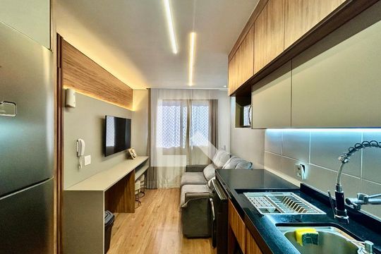 Sala/Cozinha de apartamento à venda com 1 quarto, 24m² em Alto da Mooca, São Paulo