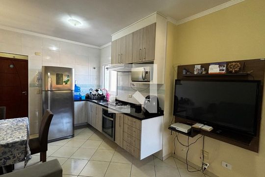 Sala - Cozinha de apartamento à venda com 2 quartos, 104m² em Vila Marina, Santo André