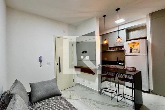 Sala/cozinha de apartamento para alugar com 1 quarto, 32m² em Estoril, Belo Horizonte