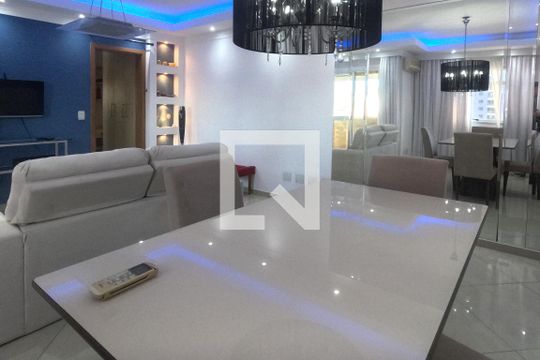 Sala de estar e jantar de apartamento para alugar com 3 quartos, 100m² em Embaré, Santos