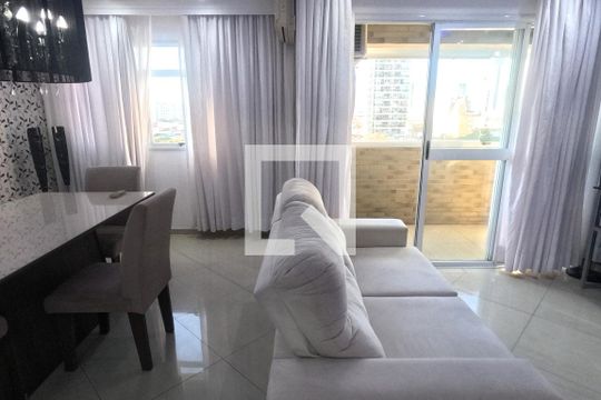 Sala de estar e jantar de apartamento para alugar com 3 quartos, 100m² em Embaré, Santos