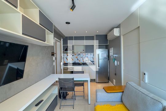 Sala de apartamento para alugar com 1 quarto, 44m² em Brooklin, São Paulo
