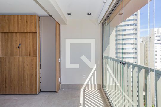 Varanda do Studio de kitnet/studio para alugar com 1 quarto, 27m² em Cidade Monções, São Paulo