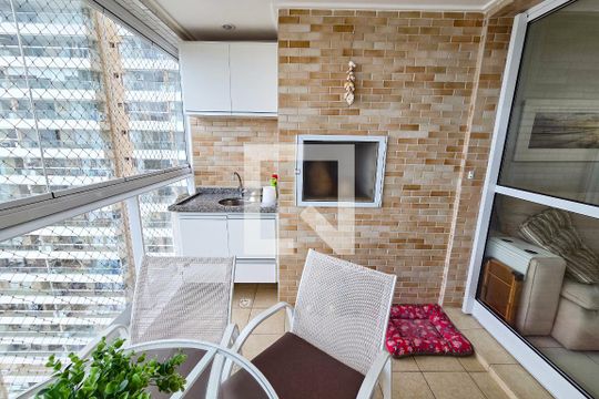 Varanda de apartamento para alugar com 2 quartos, 70m² em Nova Mirim, Praia Grande