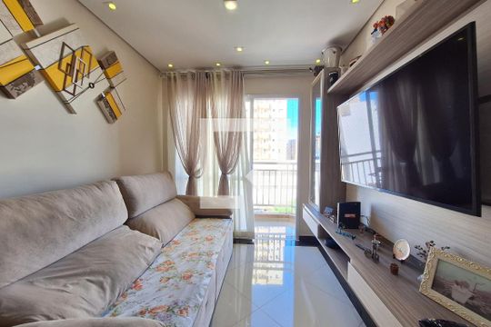 Sala  de apartamento à venda com 2 quartos, 63m² em Vila Príncipe de Gales, Santo André