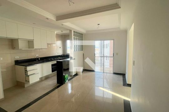 Sala - Cozinha de apartamento para alugar com 2 quartos, 51m² em Rio Cotia, Cotia