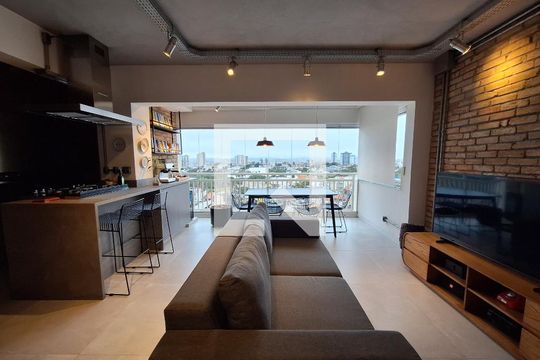 Sala  de apartamento à venda com 2 quartos, 62m² em Vila Apiai, Santo André