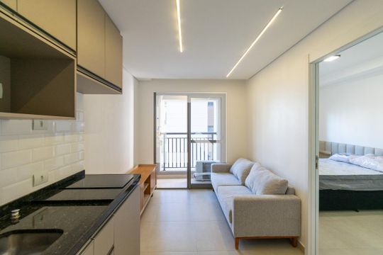 Sala  de apartamento para alugar com 1 quarto, 28m² em Jardim Prudência, São Paulo