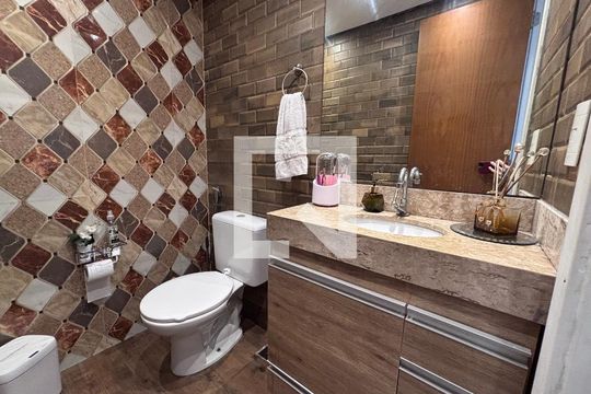 Lavabo de casa de condomínio para alugar com 3 quartos, 84m² em Vargem Grande, Rio de Janeiro