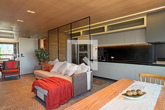 Sala de apartamento para alugar com 1 quarto, 54m² em Boqueirão, Santos